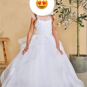 Charming White Lace Flower Girl Gown